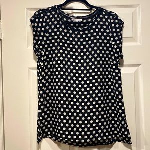 Black and white polka dot blouse